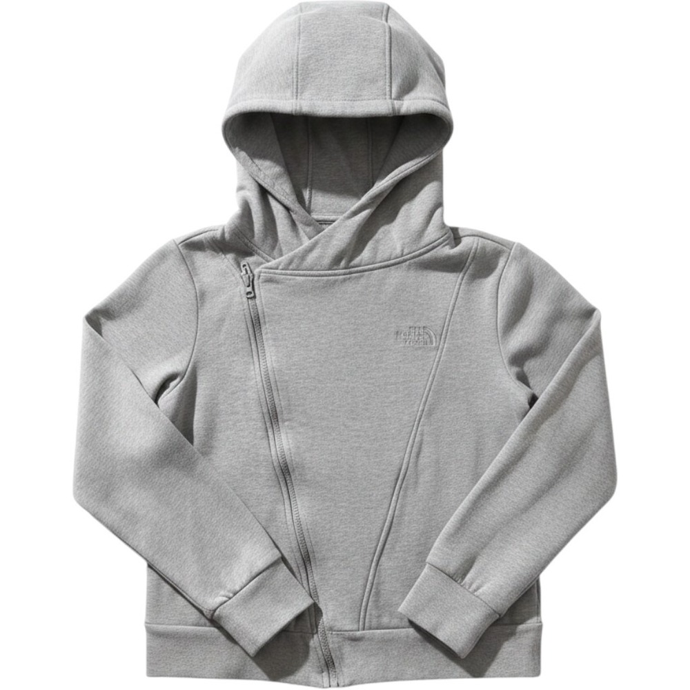 The North Face Hoodie L Gray Asymmetrical Zip Fleece Moto Gorpcore